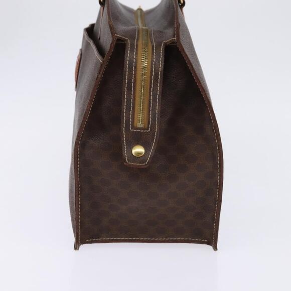 CELINE Macadam Canvas Hand Bag Pvc Leather Brown Gold - Picture 5 of 12